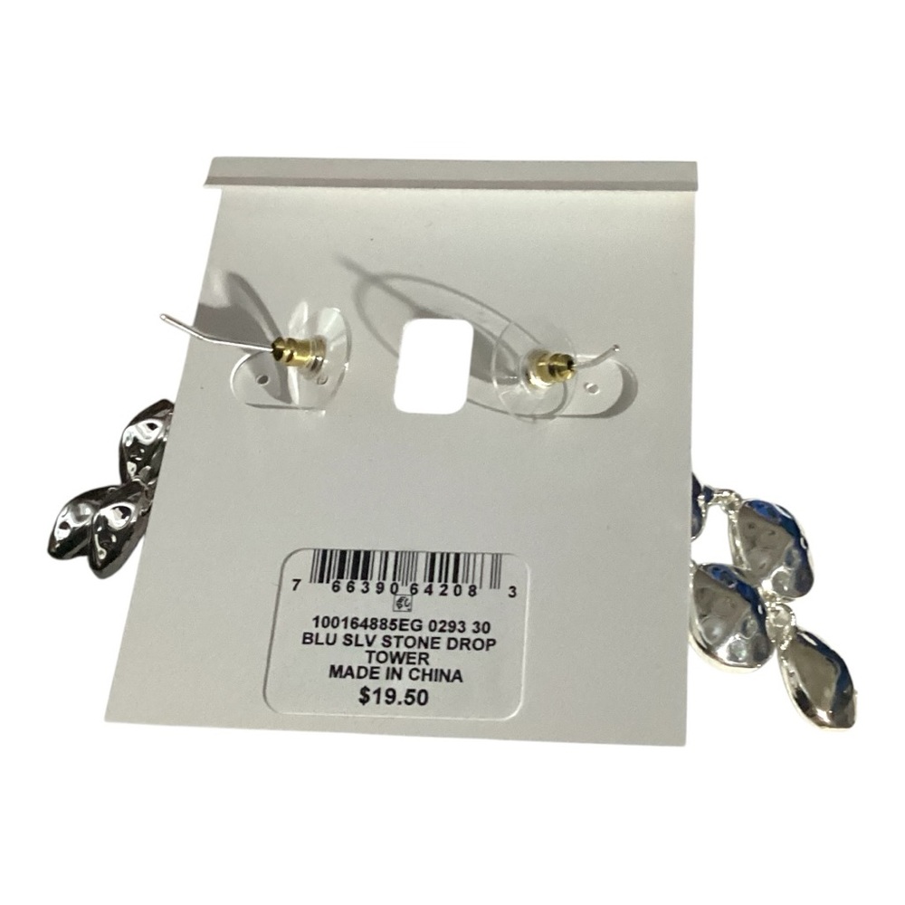 Style & Co. 2" Silver Tone/Blue Chandelier Drop Earrings-NWT 1638 - Picture 4 of 4